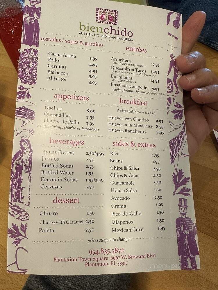 Bien Chido - Plantation, FL menu_pic