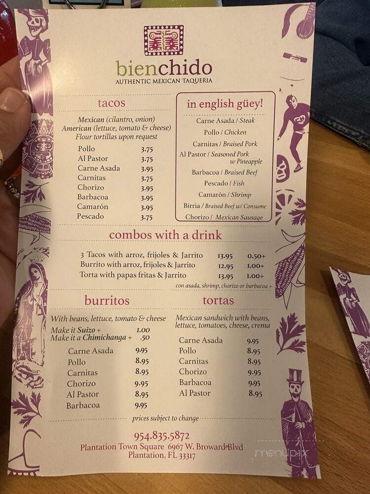 Bien Chido - Plantation, FL menu_pic