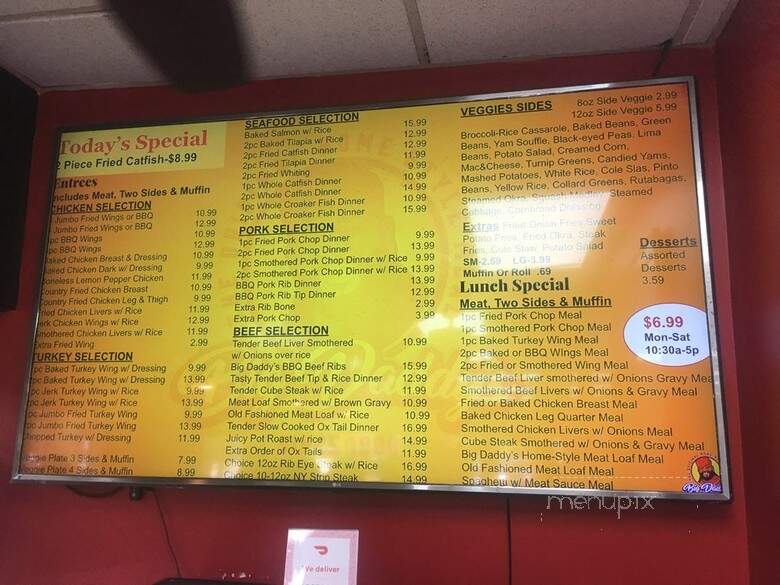 Big Daddy's Kitchen - Decatur, GA menu_pic