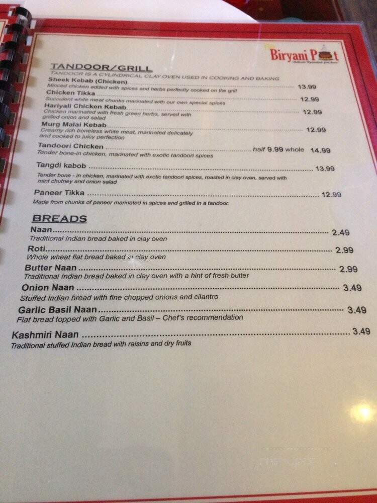 Biryani Pot - Framingham, MA menu_pic