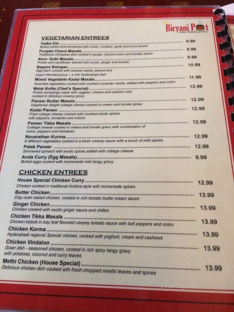 Biryani Pot - Framingham, MA menu_pic
