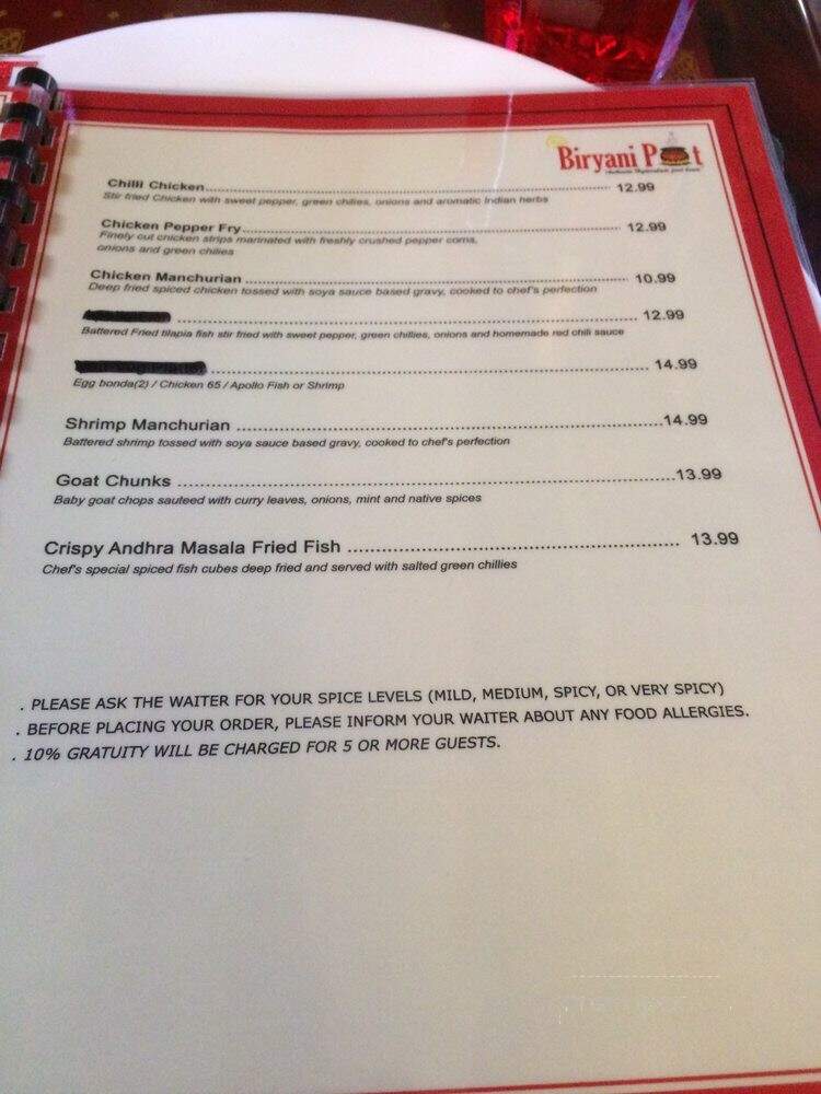 Biryani Pot - Framingham, MA menu_pic