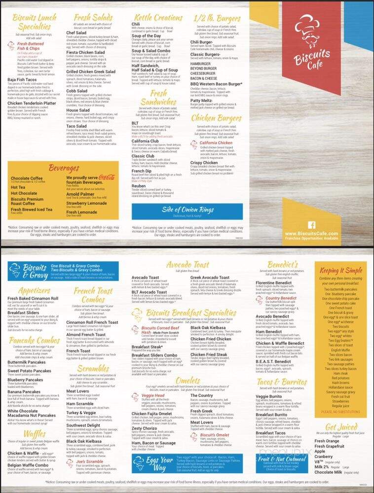 Biscuits Cafe - Happy Valley, OR menu_pic