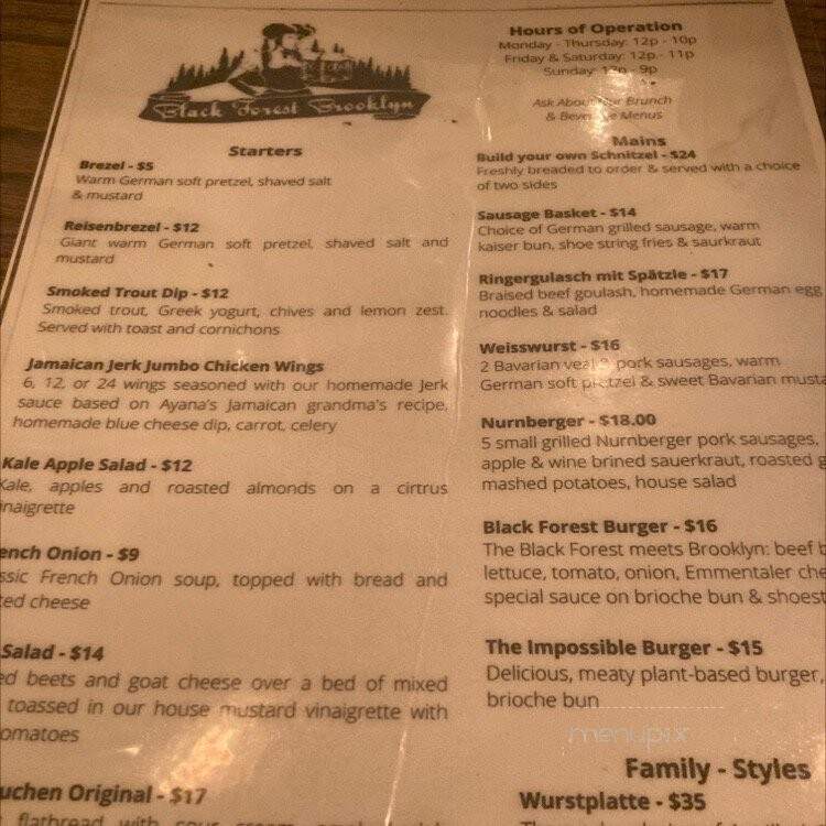 Black Forest Brooklyn - Brooklyn, NY menu_pic
