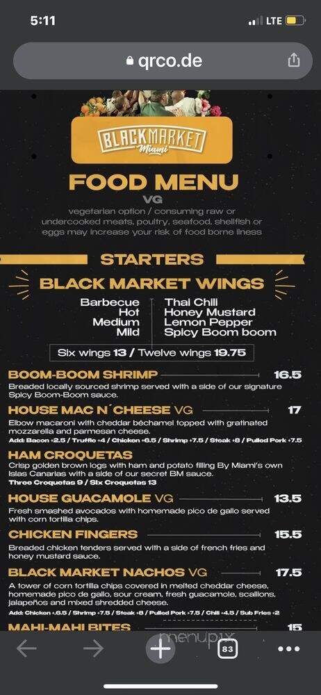 Black Market Miami - Miami, FL menu_pic