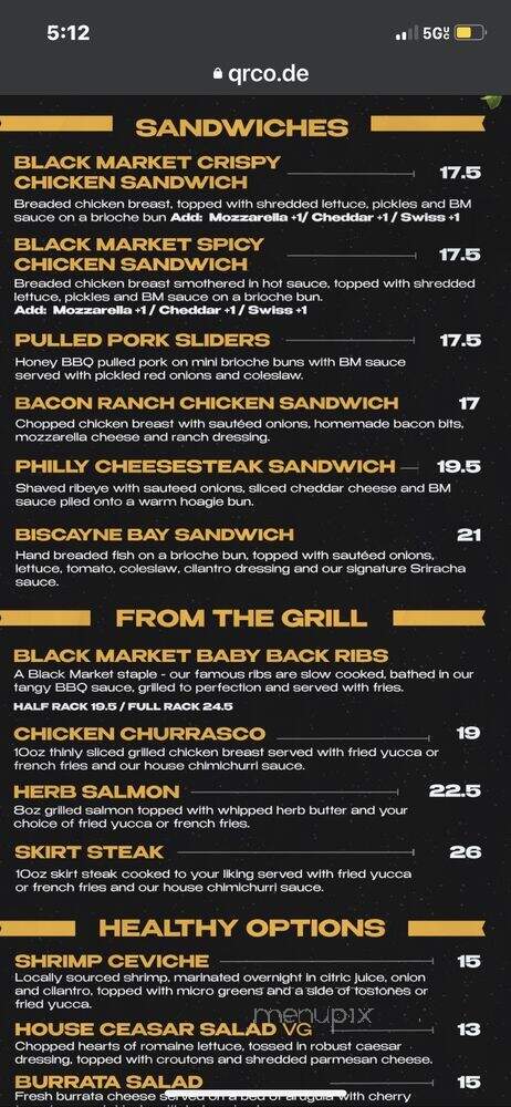 Black Market Miami - Miami, FL menu_pic