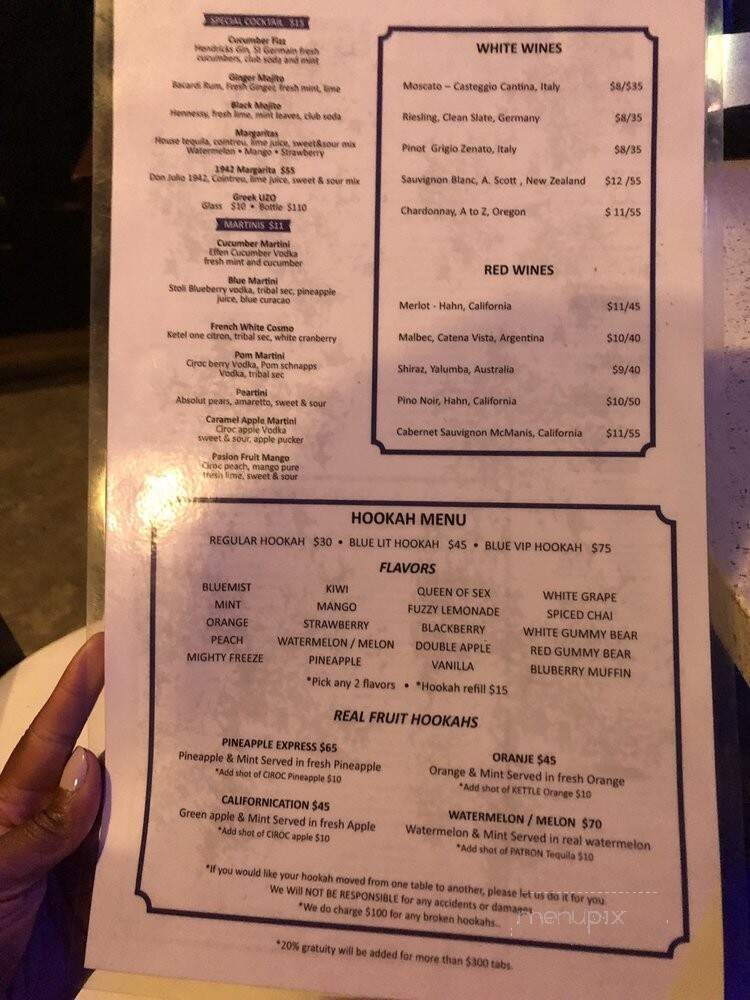 Blue - Atlanta, GA menu_pic