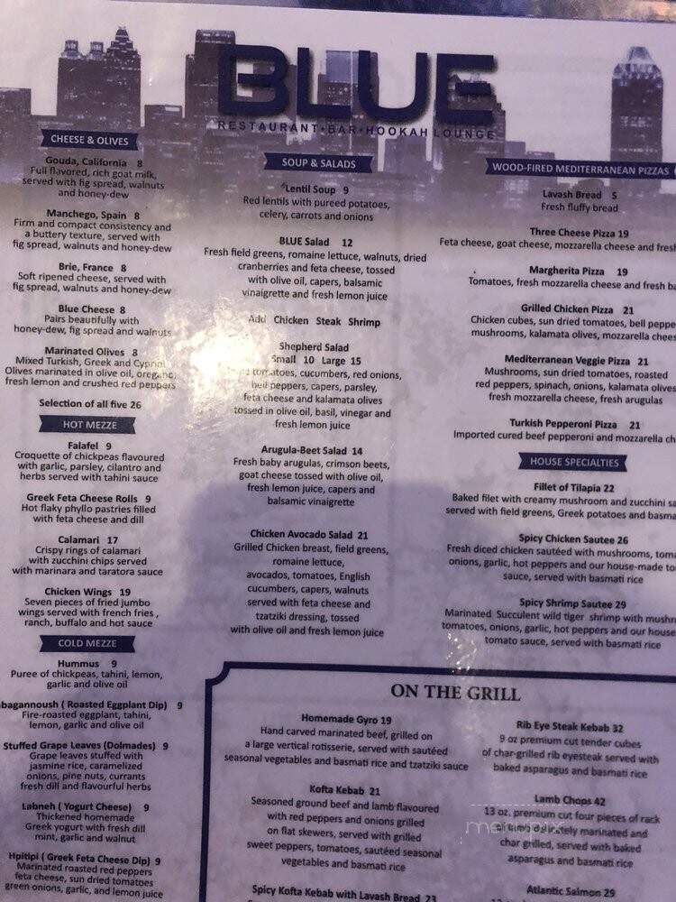 Blue - Atlanta, GA menu_pic