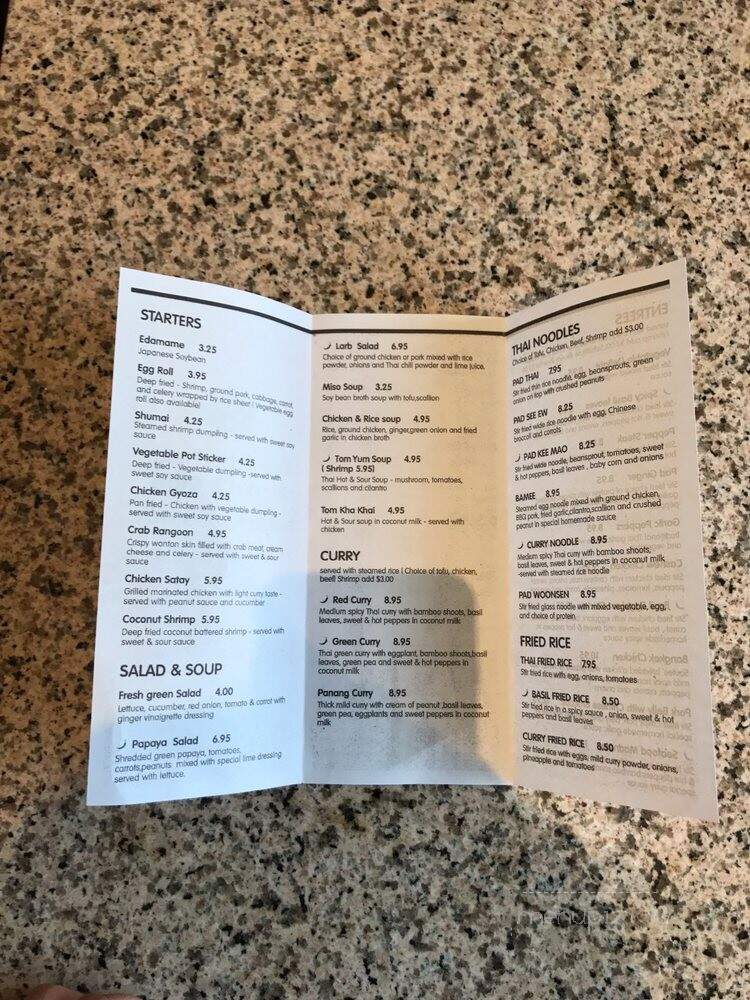 Blue Frog Thai - Chicago, IL menu_pic