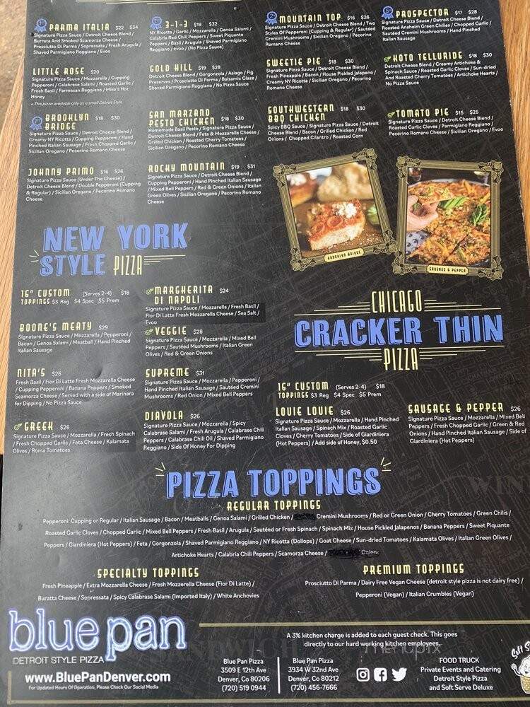 Blue Pan Pizza - Denver, CO menu_pic