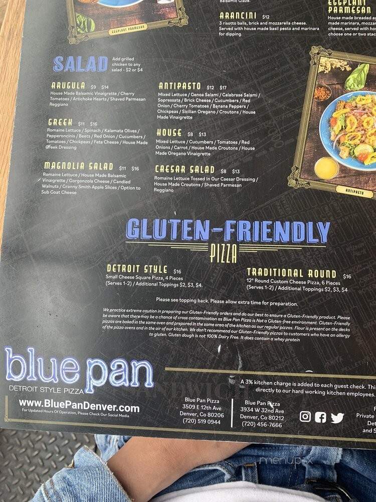 Blue Pan Pizza - Denver, CO menu_pic