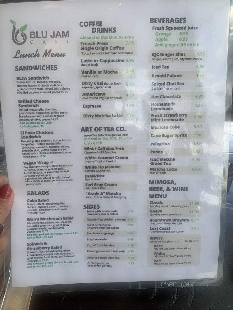 Blu Jam Cafe - Tarzana, CA menu_pic