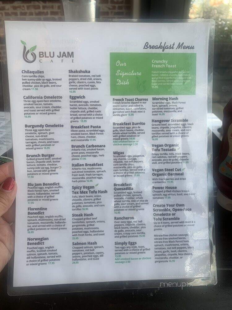 Blu Jam Cafe - Tarzana, CA menu_pic
