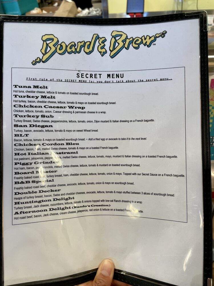 Board & Brew - Huntington Beach, CA menu_pic