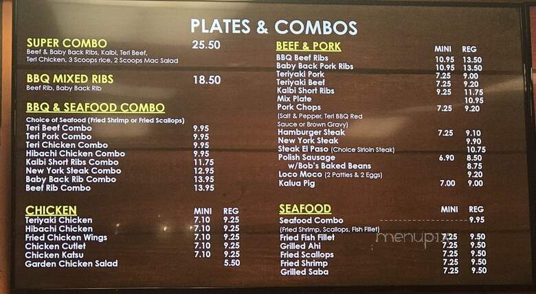 Bob's Bar-B-Que - Kaneohe, HI menu_pic