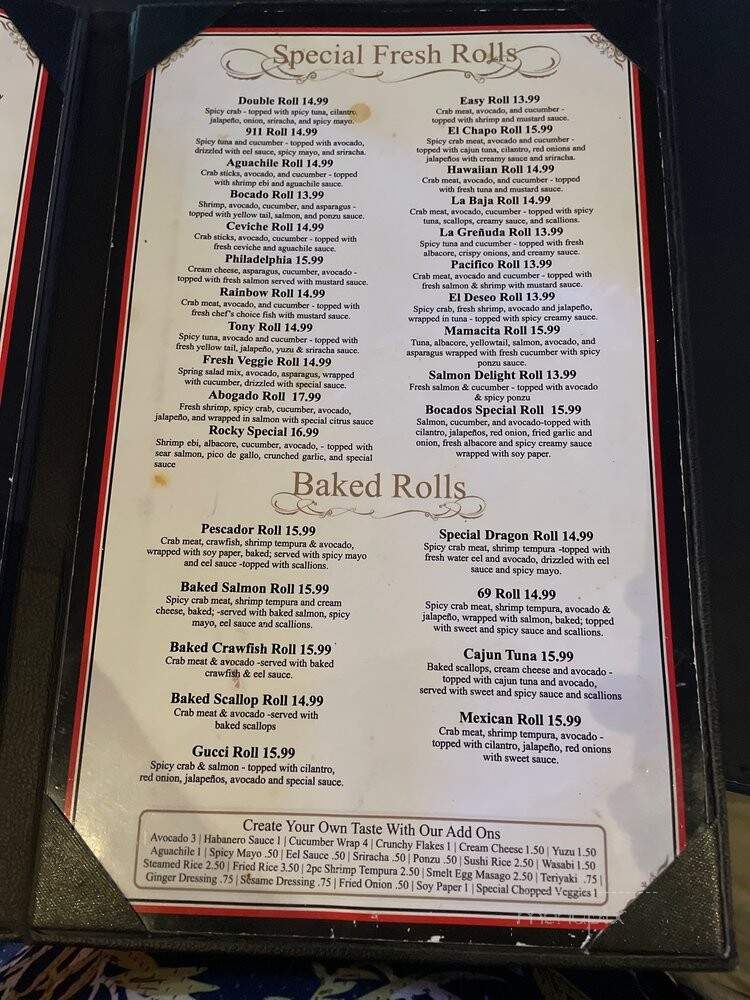 Bocados Sushi Bar - Bakersfield, CA menu_pic