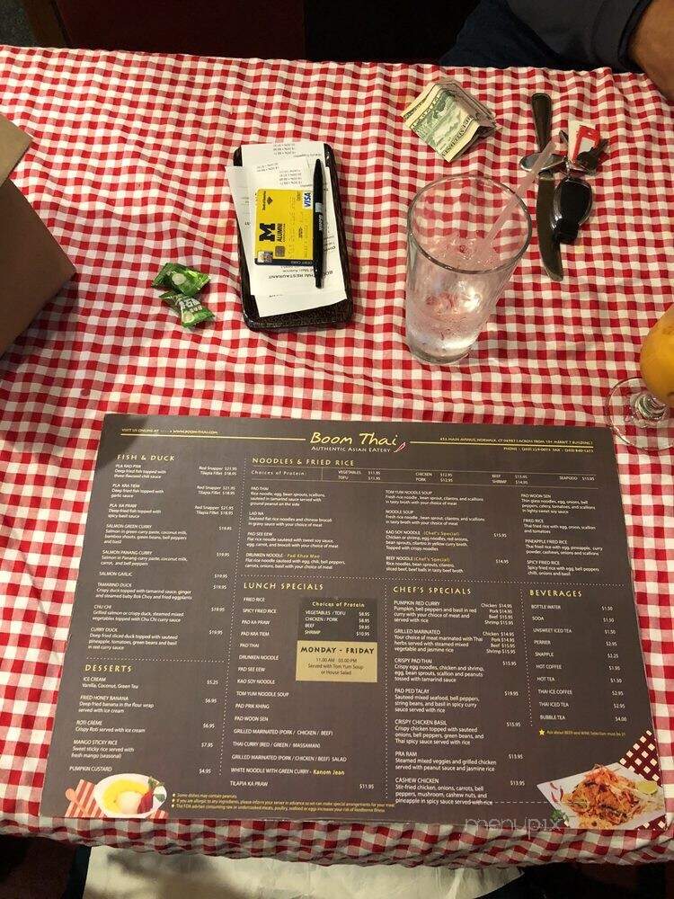 Boom Thai Restaurant - Norwalk, CT menu_pic
