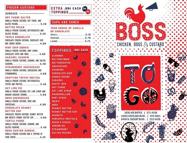 Boss Chicken and Custard - El Paso, TX menu_pic