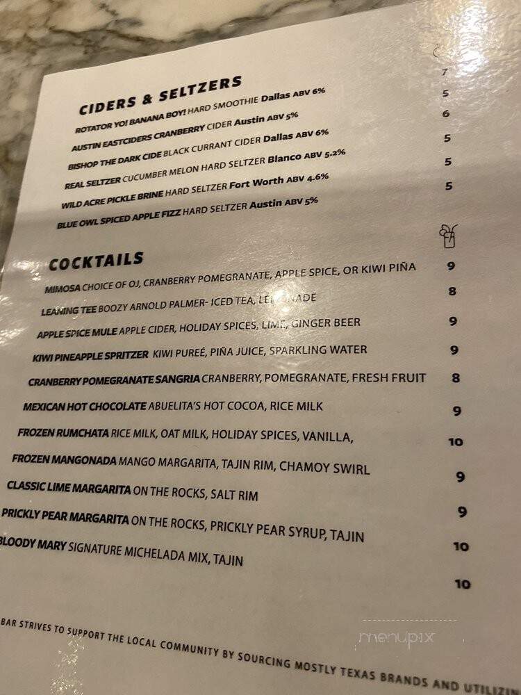 Bottling Department - San Antonio, TX menu_pic