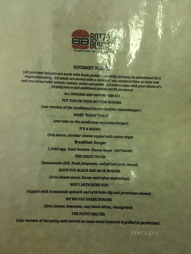 Bottom Burger - Richmond, VA menu_pic