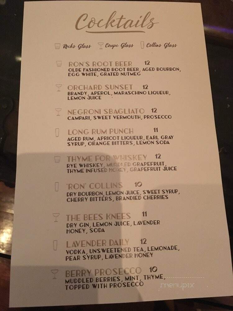 Bourbon 'N Brass - Evanston, IL menu_pic