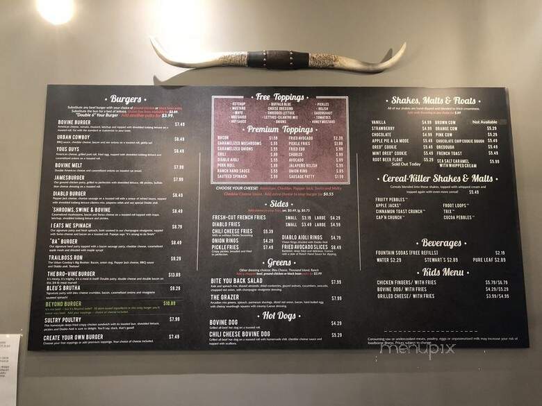 Bovine Burgers - Jamesburg, NJ menu_pic