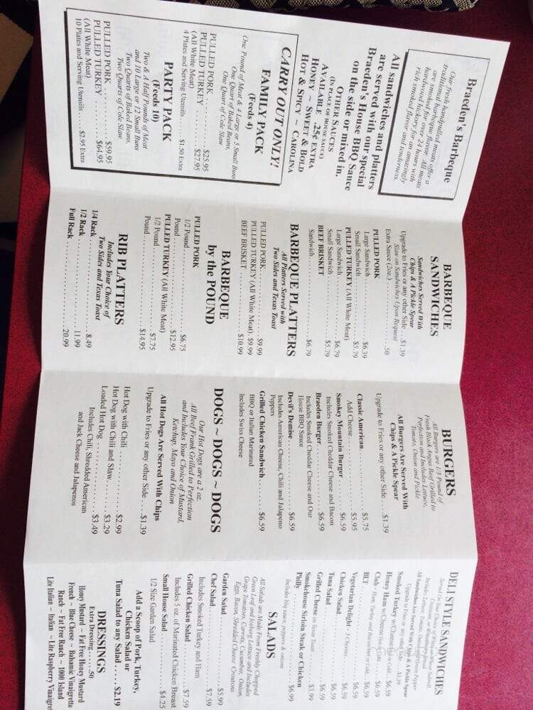 Braeden's BBQ & Catering - Kingsport, TN menu_pic