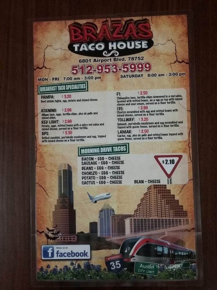 Brazas Taco House - Austin, TX menu_pic