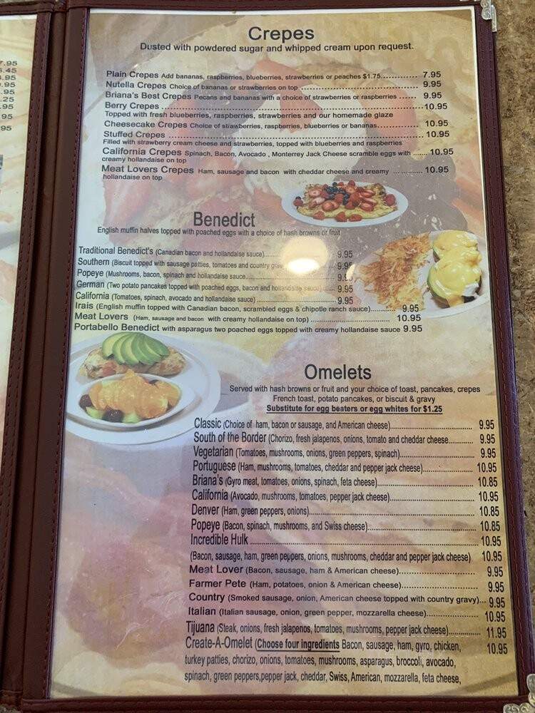 Briana's Pancake House - Batavia, IL menu_pic