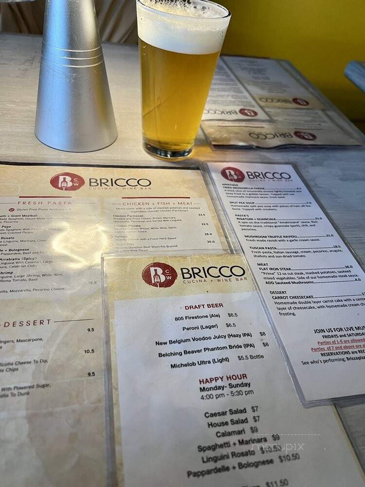 Bricco - Laguna Niguel, CA menu_pic