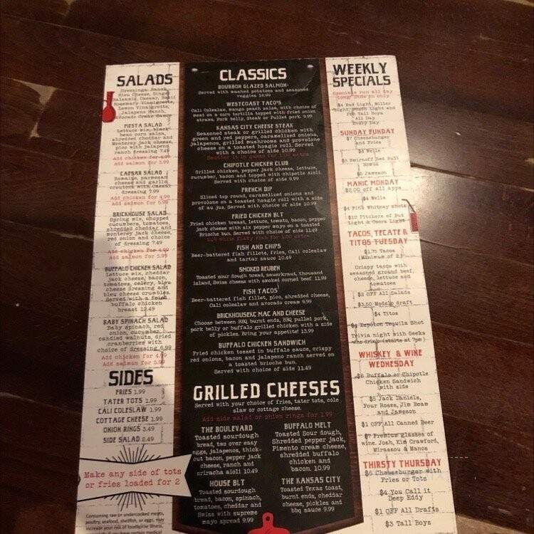 Brick House - Kansas City, MO menu_pic
