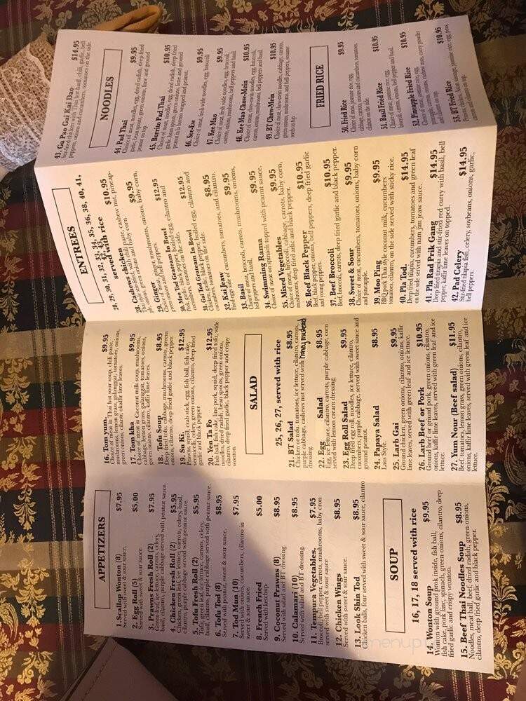 BT Thai - Tacoma, WA menu_pic