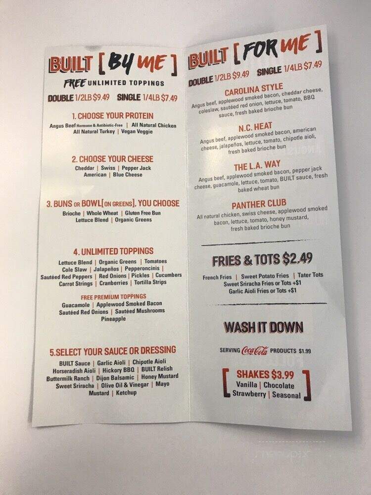 BUILT Custom Burgers - Durham, NC menu_pic