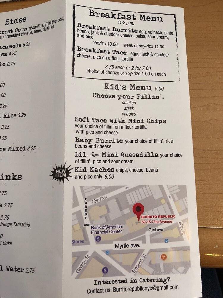 Burrito Republic - Ridgewood, NY menu_pic
