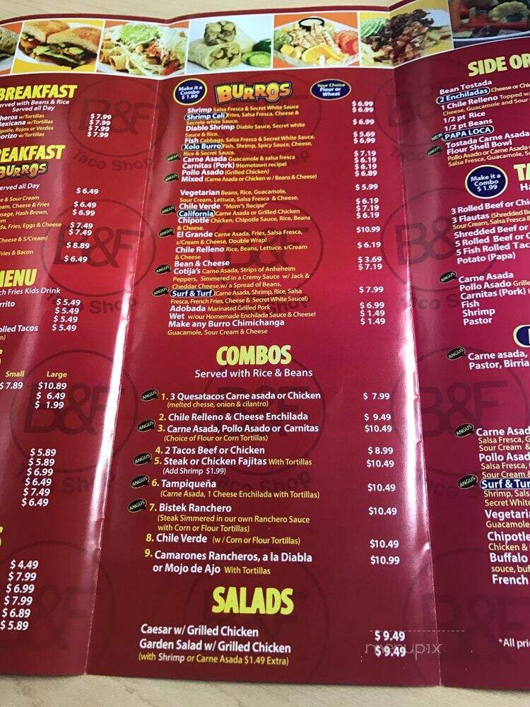 Burros & Fries - Escondido, CA menu_pic