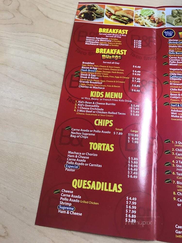 Burros & Fries - Escondido, CA menu_pic