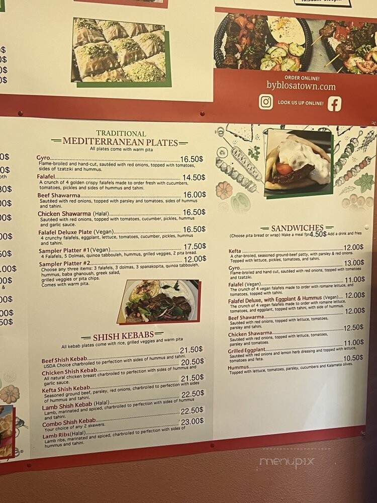 Byblos Mediterranean Grill - Atascadero, CA menu_pic