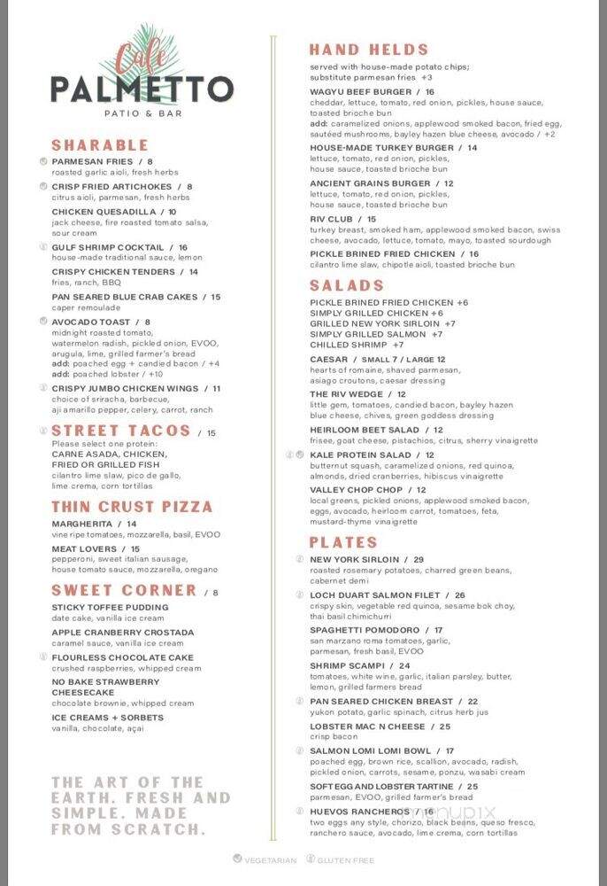 Cafe Palmetto - Palm Springs, CA menu_pic