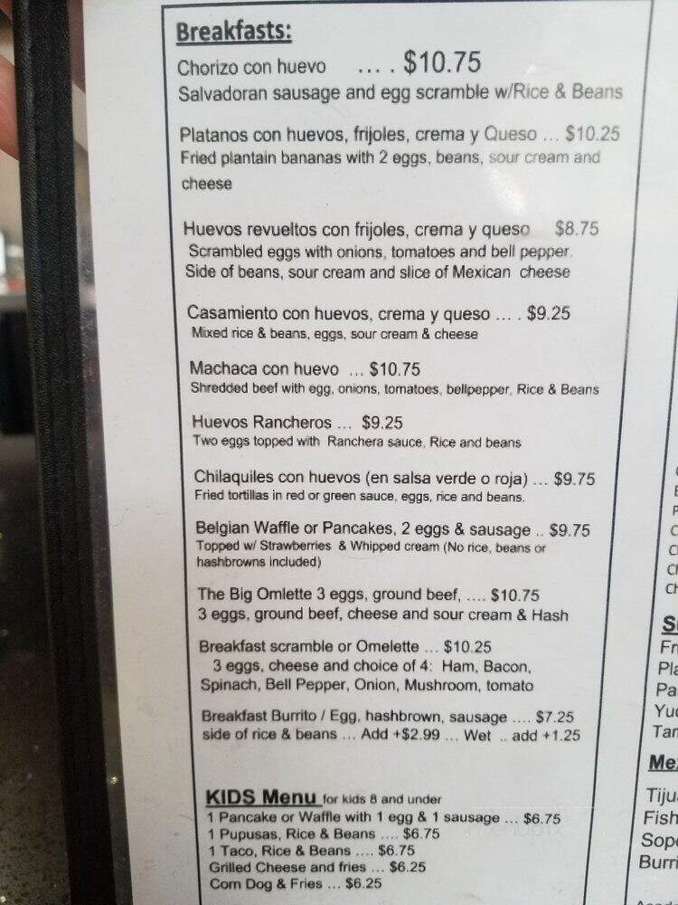 Cafe Las Pupusas Dining & Brews - San Dimas, CA menu_pic