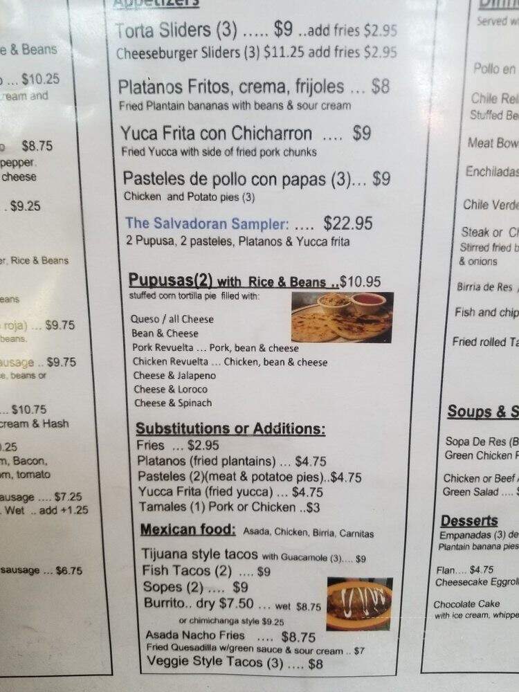 Cafe Las Pupusas Dining & Brews - San Dimas, CA menu_pic