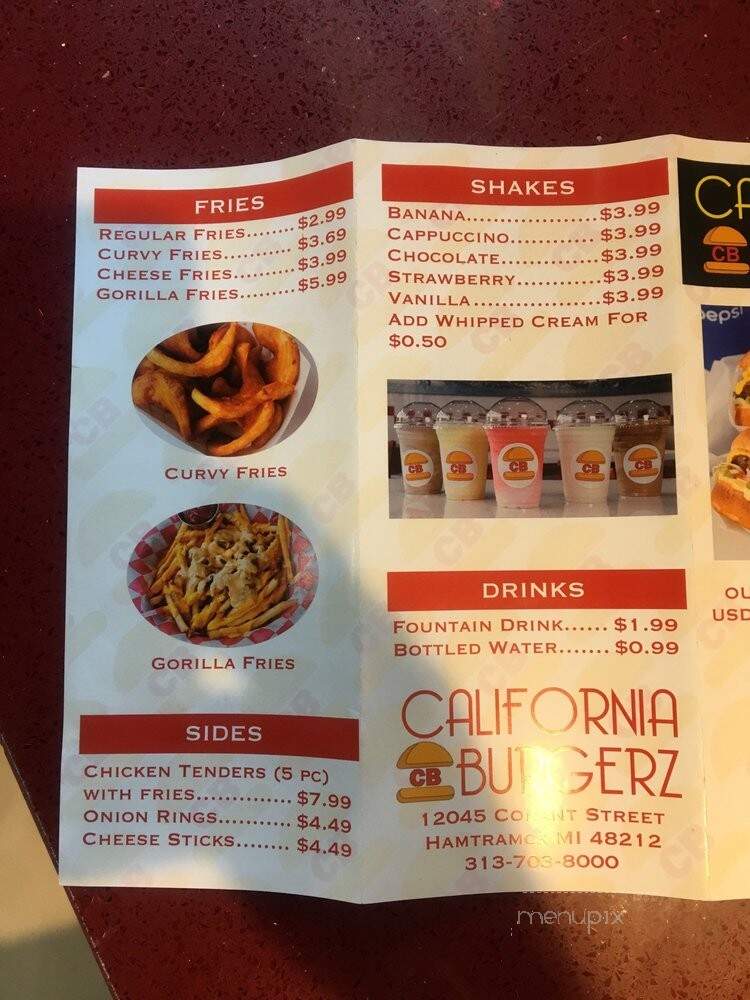 California Burgerz - Hamtramck, MI menu_pic