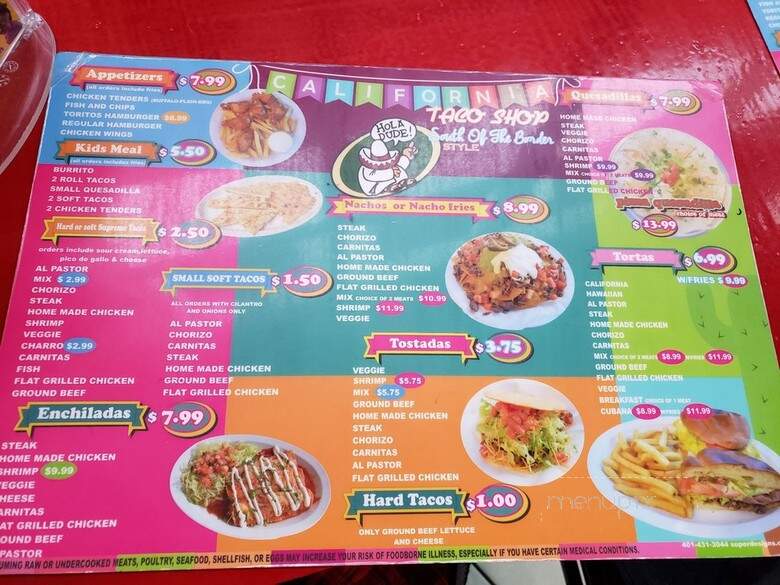 California Taco - Johnston, RI menu_pic