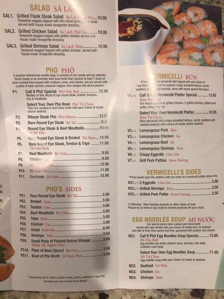 Call It Pho - Clarksville, TN menu_pic