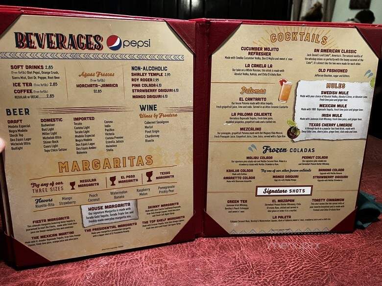 Carlos & Mickeys - El Paso, TX menu_pic