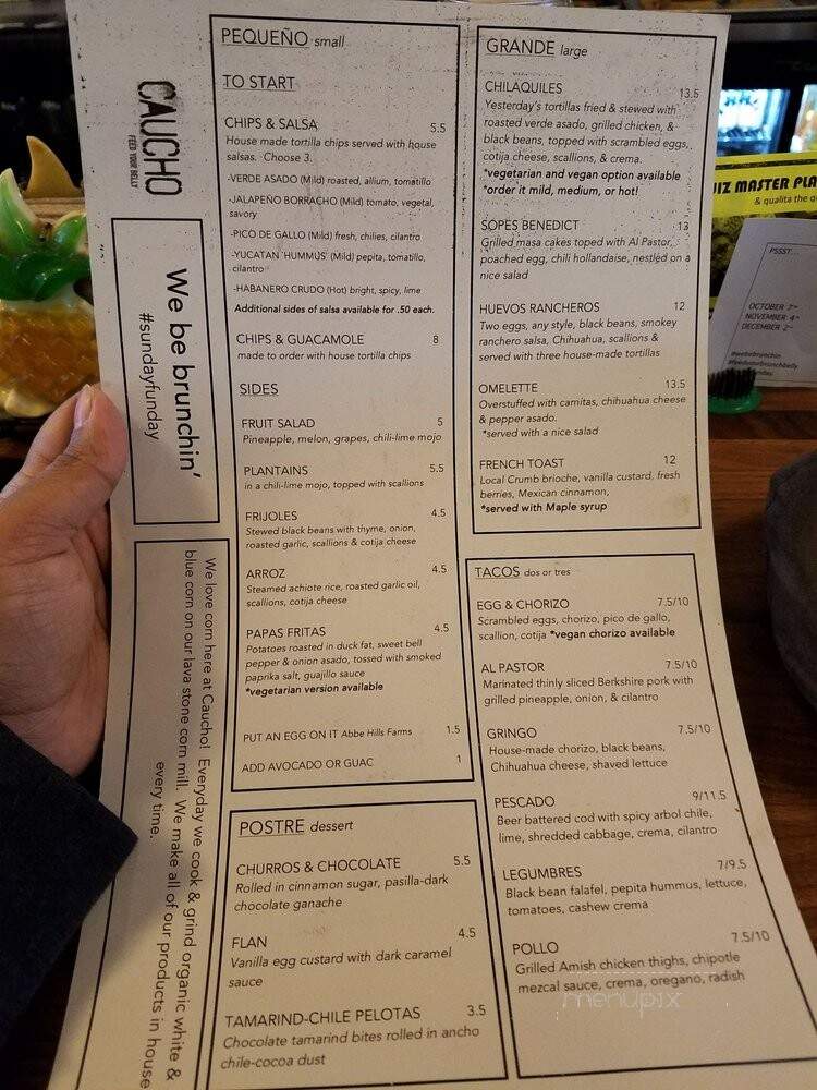 Caucho - Cedar Rapids, IA menu_pic