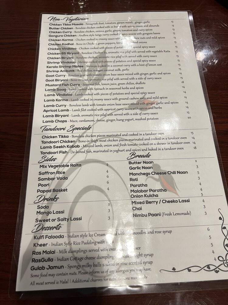 Chaaya - Beaverton, OR menu_pic
