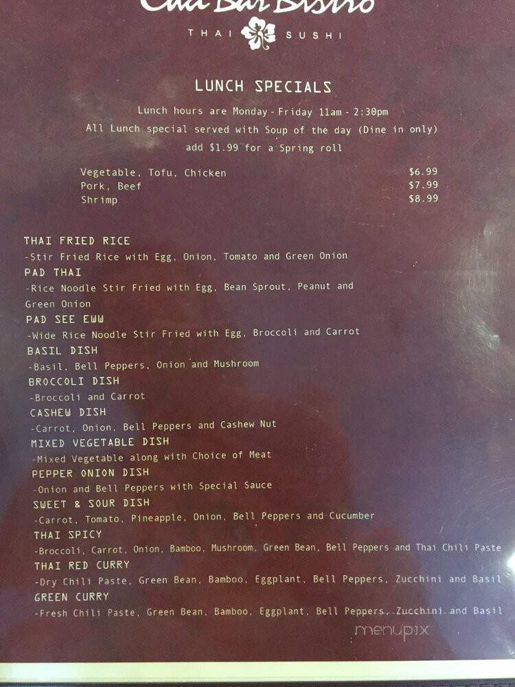 Cha Bar Bistro - Cincinnati, OH menu_pic