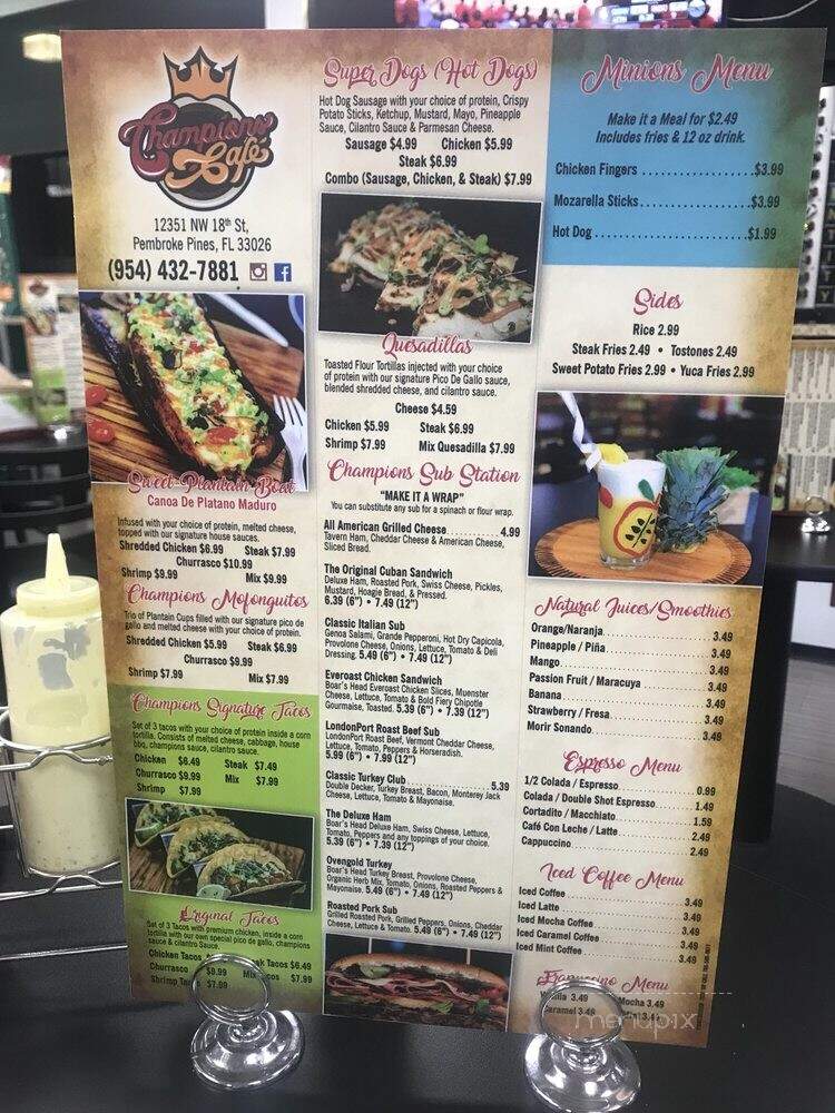 Champions Cafe - Pembroke Pines, FL menu_pic