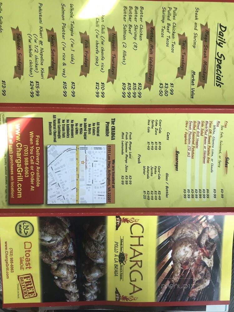 Charga - Arlington, VA menu_pic
