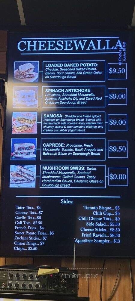 Cheesewalla - Redlands, CA menu_pic